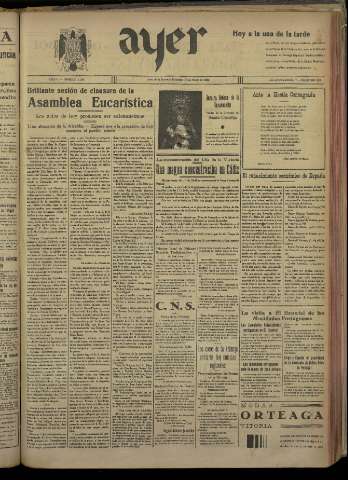 'Ayer : diario informativo de la mañana' - Año V Número 1157 - 1940 marzo 31