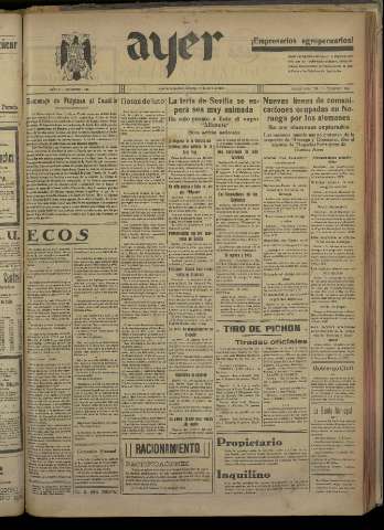 'Ayer : diario informativo de la mañana' - Año V Número 1169 - 1940 abril 14