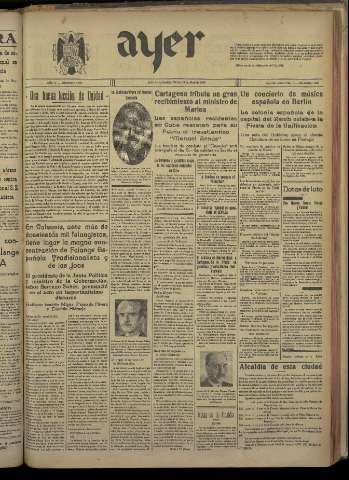 'Ayer : diario informativo de la mañana' - Año V Número 1176 - 1940 abril 23