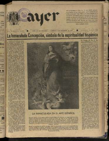 'Ayer : diario informativo de la mañana' - Año V Número 1373 - 1940 diciembre 8