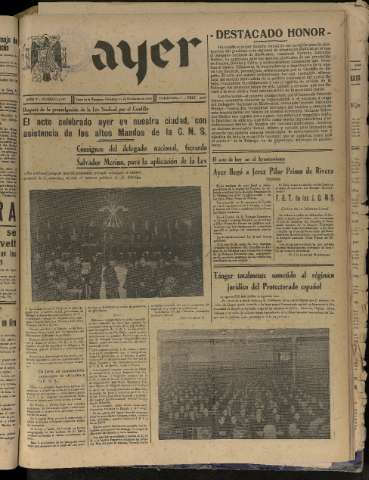 'Ayer : diario informativo de la mañana' - Año V Número 1379 - 1940 diciembre 15