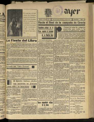 'Ayer : diario informativo de la mañana' - Año VI Número 1487 - 1941 abril 23