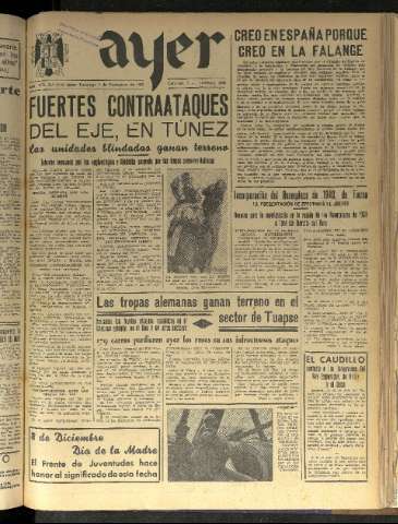 'Ayer : diario informativo de la mañana' - Año VII Número 1993 - 1942 diciembre 6