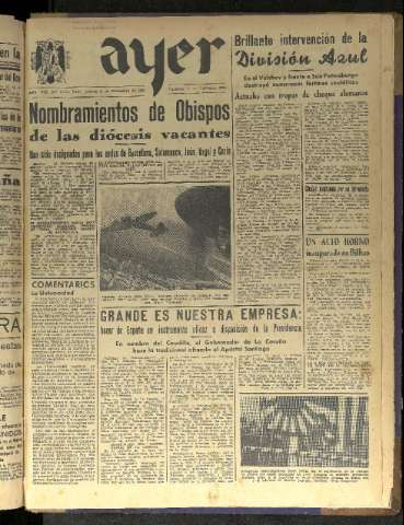 'Ayer : diario informativo de la mañana' - Año VII Número 2013 - 1942 diciembre 31