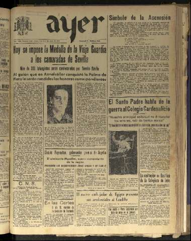 'Ayer : diario informativo de la mañana' - Año VIII Número 2144 - 1943 junio 3