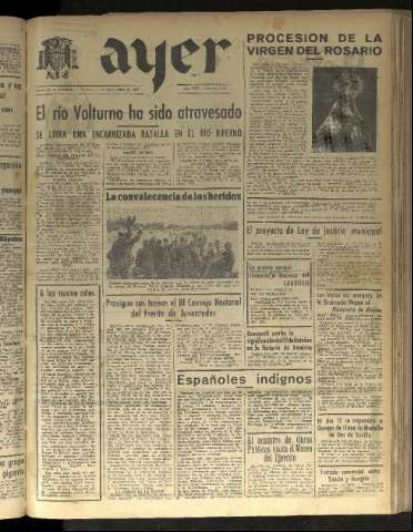 'Ayer : diario informativo de la mañana' - Año VIII Número 2252 - 1943 octubre 7