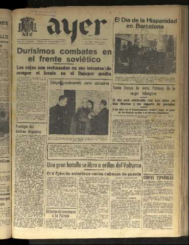 'Ayer : diario informativo de la mañana' - Año VIII Número 2259 - 1943 octubre 15