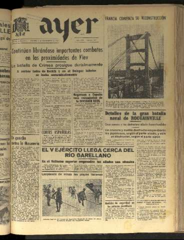 'Ayer : diario informativo de la mañana' - Año VIII Número 2278 - 1943 noviembre 6