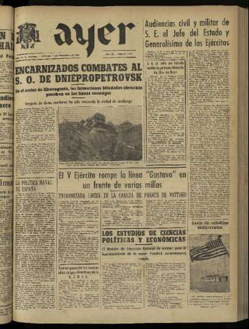 'Ayer : diario informativo de la mañana' - Año IX Número 2352 - 1944 febrero 3