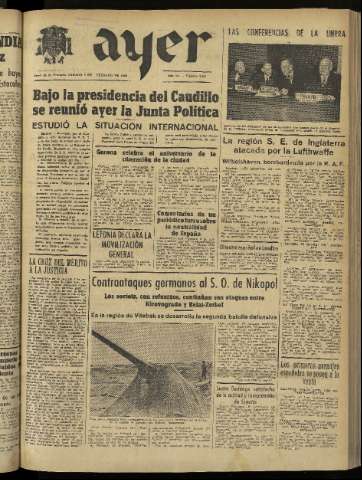 'Ayer : diario informativo de la mañana' - Año IX Número 2354 - 1944 febrero 5