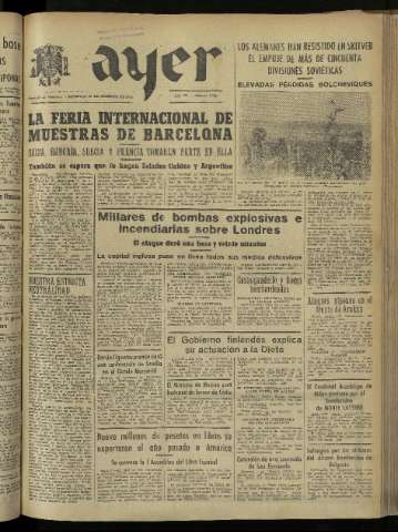 'Ayer : diario informativo de la mañana' - Año IX Número 2367 - 1944 febrero 20