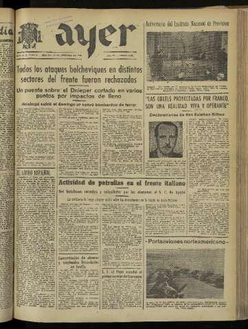 'Ayer : diario informativo de la mañana' - Año IX Número 2374 - 1944 febrero 29