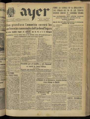 'Ayer : diario informativo de la mañana' - Año IX Número 2400 - 1944 marzo 30