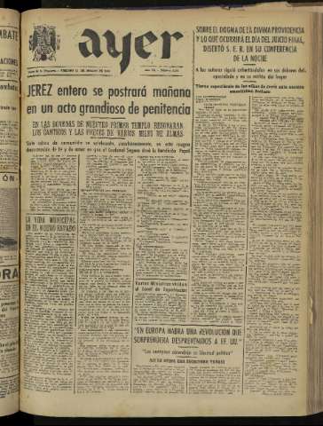 'Ayer : diario informativo de la mañana' - Año IX Número 2401 - 1944 marzo 31