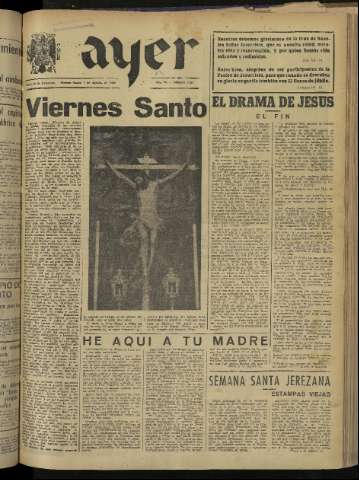 'Ayer : diario informativo de la mañana' - Año IX Número 2407 - 1944 abril 7