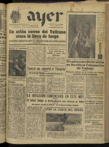 'Ayer : diario informativo de la mañana' - Año IX Número 2420 - 1944 abril 23