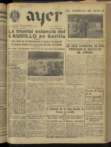 'Ayer : diario informativo de la mañana' - Año IX Número 2434 - 1944 mayo 10