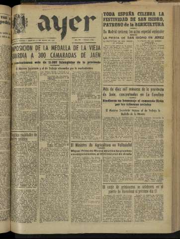 'Ayer : diario informativo de la mañana' - Año IX Número 2439 - 1944 mayo 16