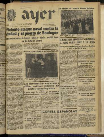 'Ayer : diario informativo de la mañana' - Año IX Número 2467 - 1944 junio 17