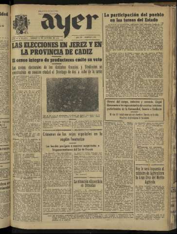 'Ayer : diario informativo de la mañana' - Año IX Número 2575 - 1944 octubre 21
