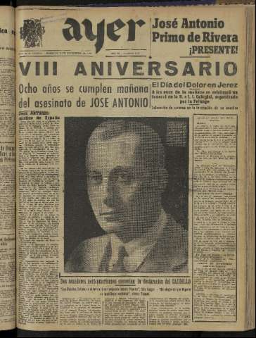 'Ayer : diario informativo de la mañana' - Año IX Número 2600 - 1944 noviembre 19