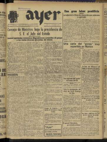 'Ayer : diario informativo de la mañana' - Año IX Número 2631 - 1944 diciembre 24
