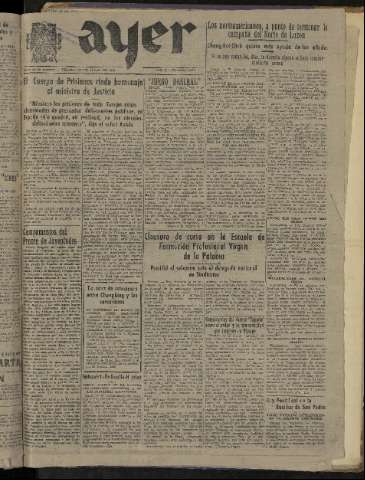 'Ayer : diario informativo de la mañana' - Año X Número 2790 - 1945 junio 29