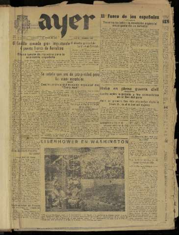 'Ayer : diario informativo de la mañana' - Año X Número 2792 - 1945 julio 1