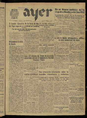 'Ayer : diario informativo de la mañana' - Año X Número 2797 - 1945 julio 7