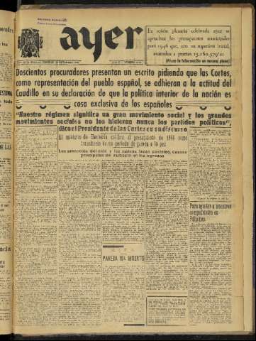'Ayer : diario informativo de la mañana' - Año X Número 2947 - 1945 diciembre 30
