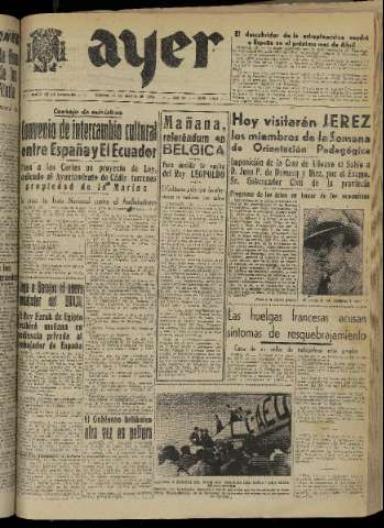 'Ayer : diario informativo de la mañana' - Año XV Número 4253 - 1950 marzo 11